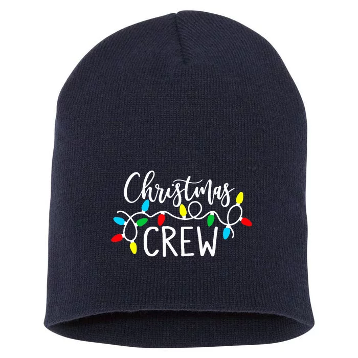 Christmas Crew Xmas Lights Pajama Happy Holiday Short Acrylic Beanie