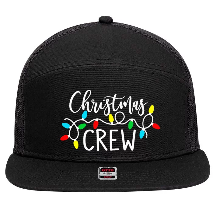 Christmas Crew Xmas Lights Pajama Happy Holiday 7 Panel Mesh Trucker Snapback Hat