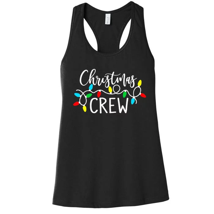 Christmas Crew Xmas Lights Pajama Happy Holiday Women's Racerback Tank