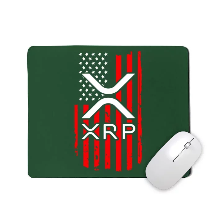 Crypto Currency Xrp Ripple Internet Money American Flag Mousepad