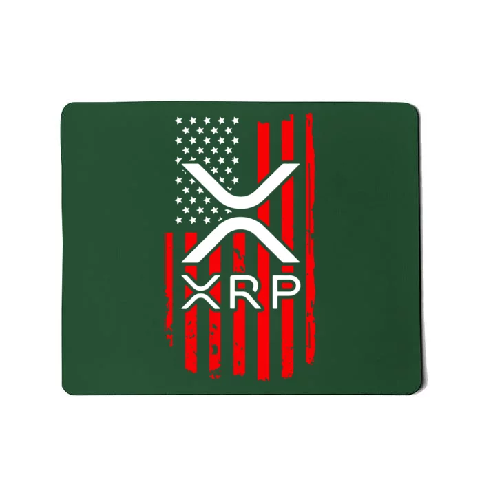 Crypto Currency Xrp Ripple Internet Money American Flag Mousepad