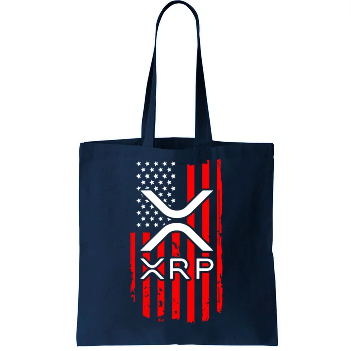 Crypto Currency Xrp Ripple Internet Money American Flag Tote Bag