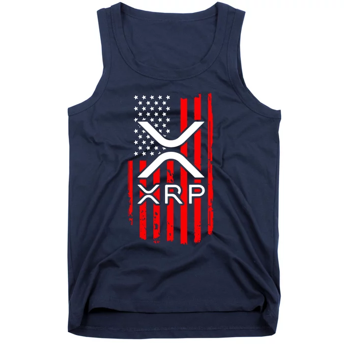 Crypto Currency Xrp Ripple Internet Money American Flag Tank Top