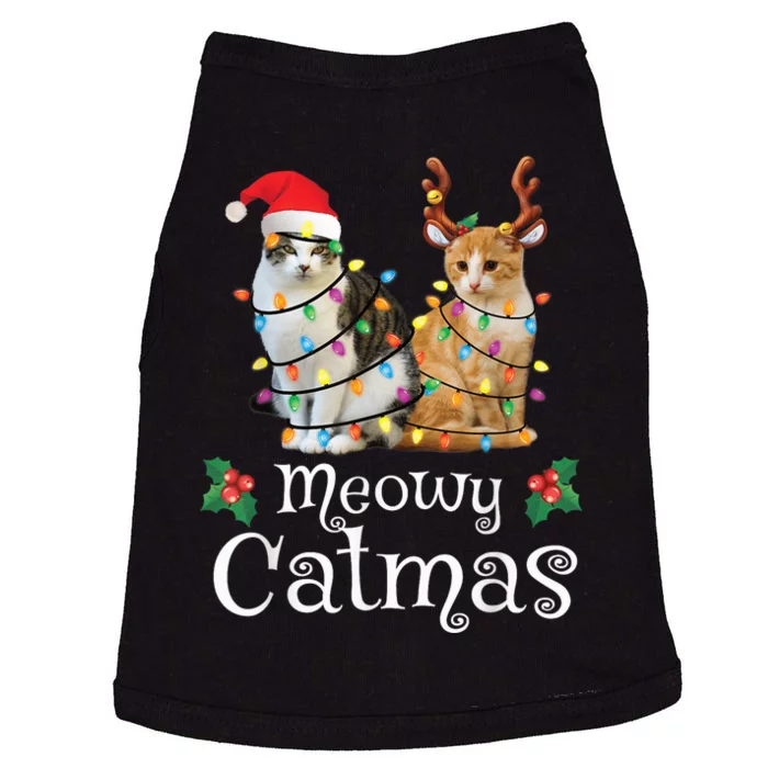 Christmas Cat Xmas Tree Cat Lover Funny Meowy Catmas Doggie Tank