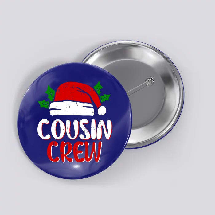 Cousin Crew Xmas Santa Claus Family Cute Matching Christmas Gift Button