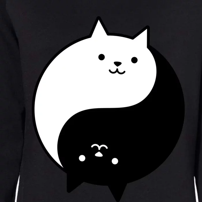 Cute Cats Yin Yang Yoga Zen Kitty Black And White Cat Gift Womens California Wash Sweatshirt