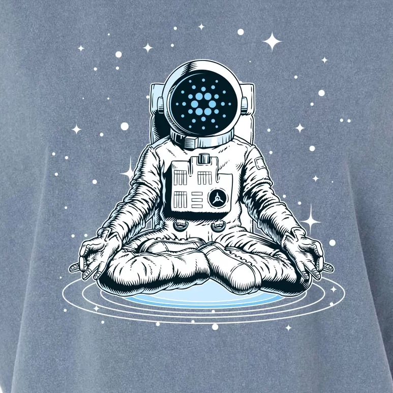 Cardano Cryptocurrency Yoga Space Astronaut Garment-Dyed Women's Muscle Tee