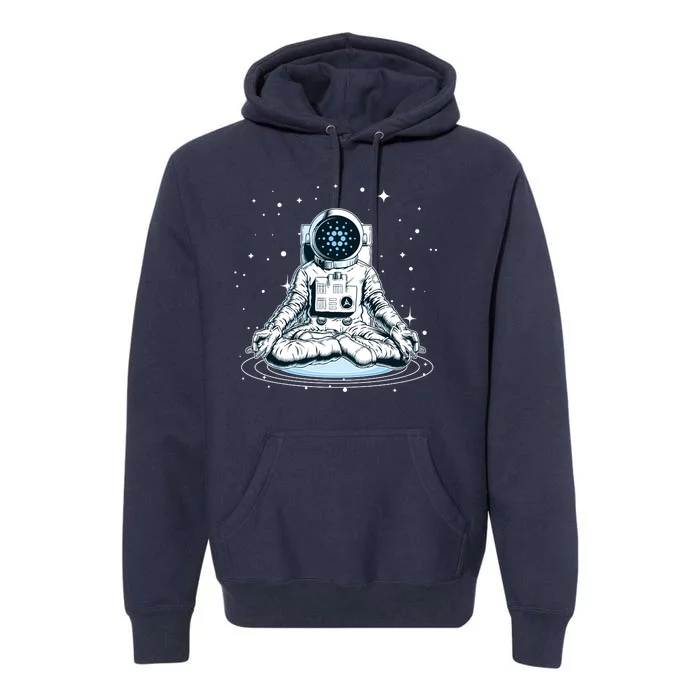 Cardano Cryptocurrency Yoga Space Astronaut Premium Hoodie