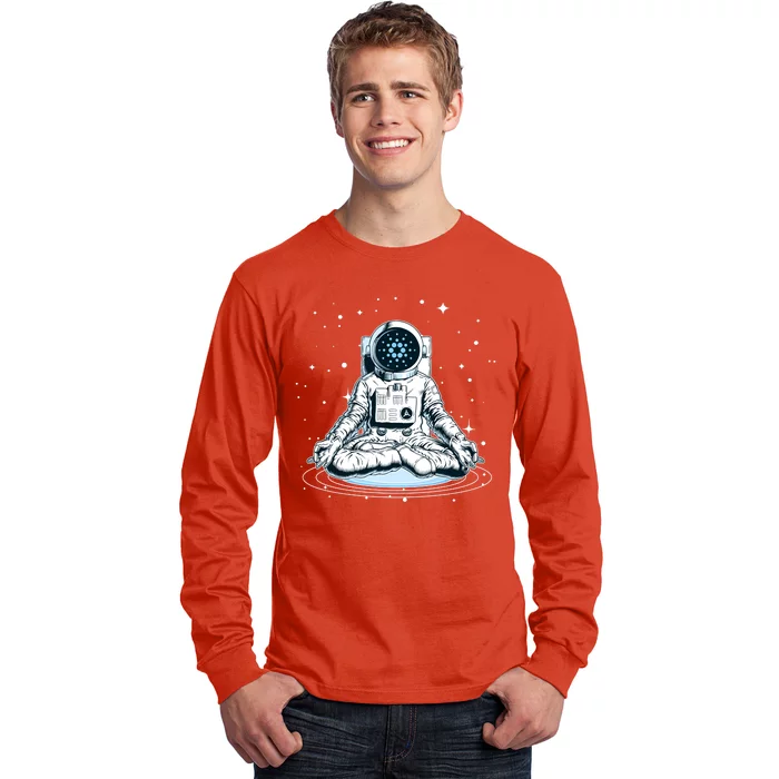 Cardano Cryptocurrency Yoga Space Astronaut Long Sleeve Shirt