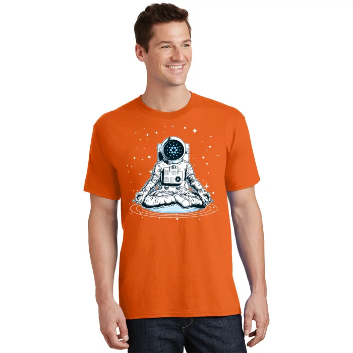 Cardano Cryptocurrency Yoga Space Astronaut T-Shirt