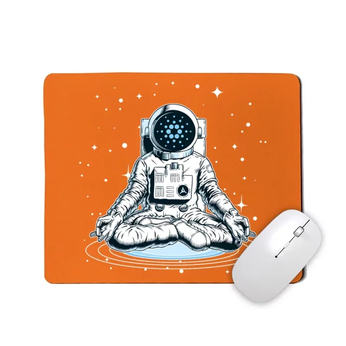 Cardano Cryptocurrency Yoga Space Astronaut Mousepad