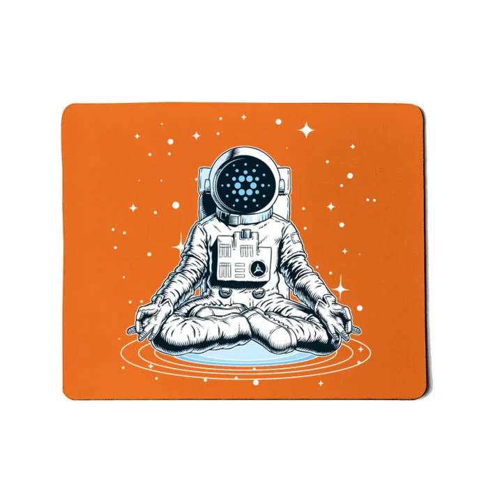 Cardano Cryptocurrency Yoga Space Astronaut Mousepad