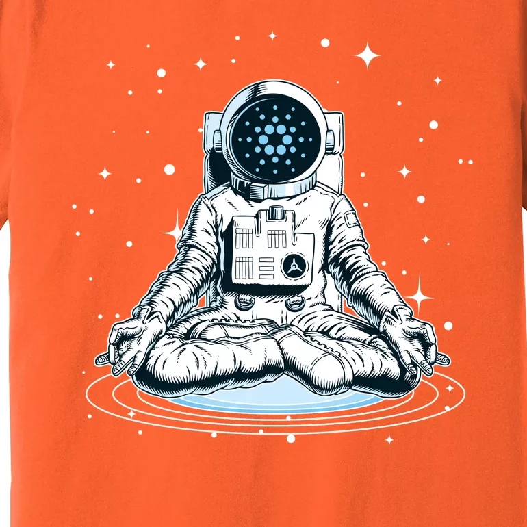 Cardano Cryptocurrency Yoga Space Astronaut Premium T-Shirt