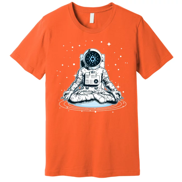 Cardano Cryptocurrency Yoga Space Astronaut Premium T-Shirt