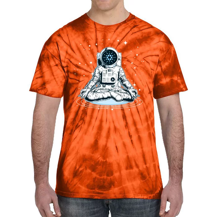 Cardano Cryptocurrency Yoga Space Astronaut Tie-Dye T-Shirt