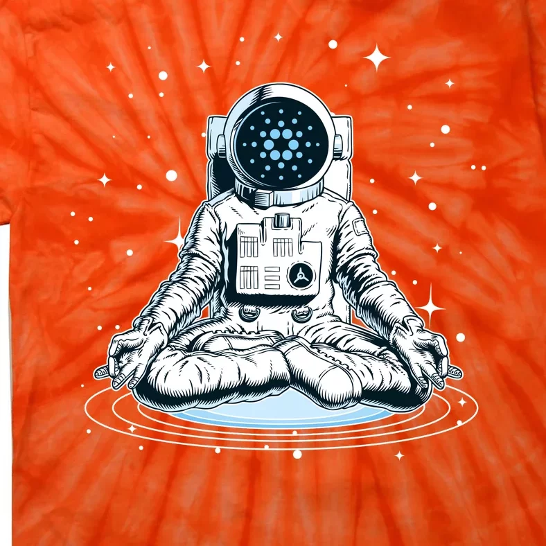 Cardano Cryptocurrency Yoga Space Astronaut Tie-Dye T-Shirt