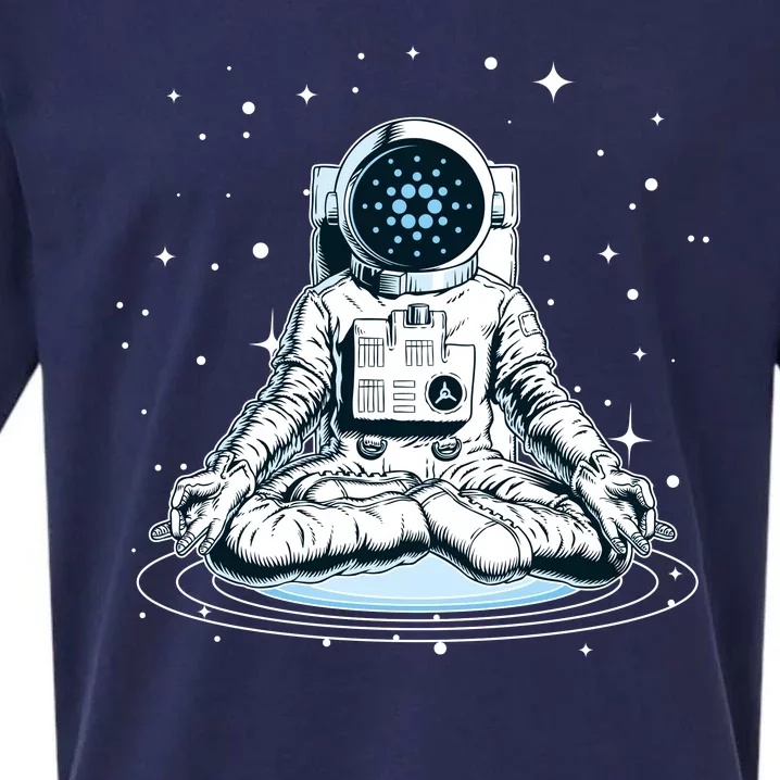 Cardano Cryptocurrency Yoga Space Astronaut Sueded Cloud Jersey T-Shirt