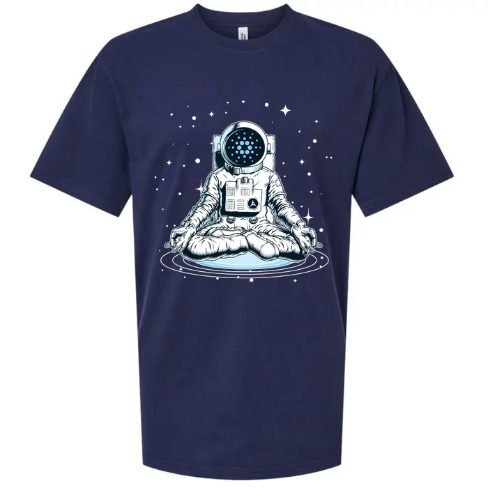 Cardano Cryptocurrency Yoga Space Astronaut Sueded Cloud Jersey T-Shirt