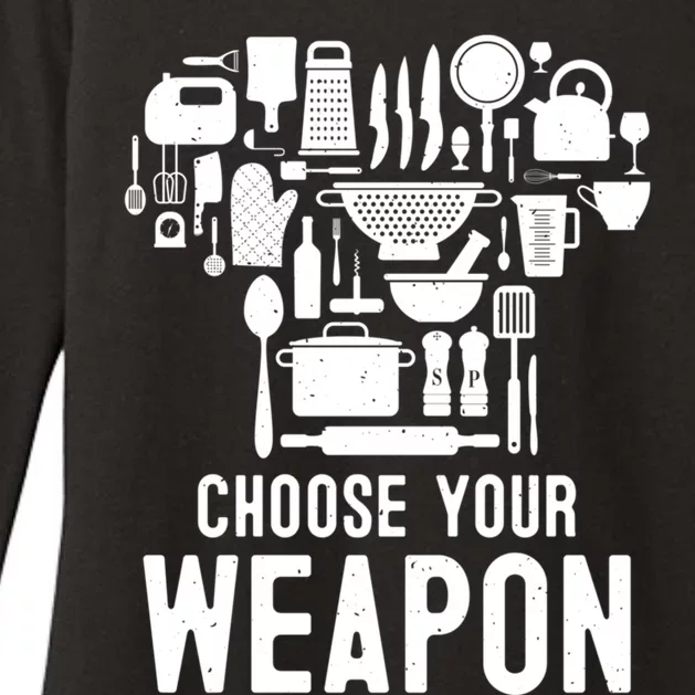 Chef Choose Your Weapon Funny Cook Kitchen Cooking Tools Gift Womens CVC Long Sleeve Shirt