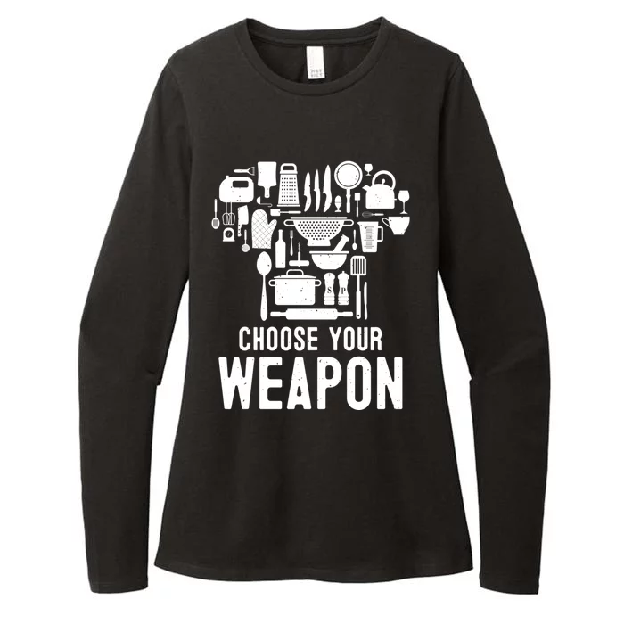 Chef Choose Your Weapon Funny Cook Kitchen Cooking Tools Gift Womens CVC Long Sleeve Shirt