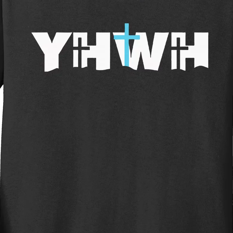 Christian Cross Yhwh Yahweh Jesus Resurrection Kids Long Sleeve Shirt