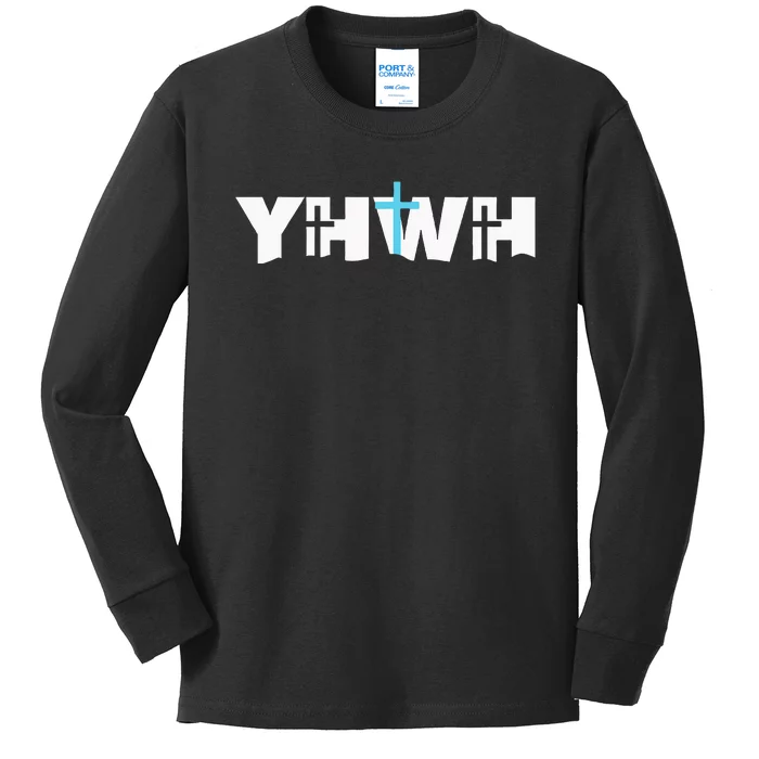 Christian Cross Yhwh Yahweh Jesus Resurrection Kids Long Sleeve Shirt