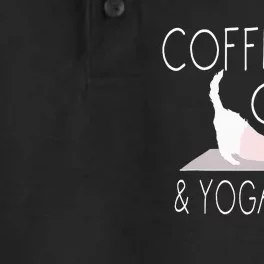 Coffee Cats & Yoga Mats Funny Gifts For Yoga Instructor Dry Zone Grid Performance Polo