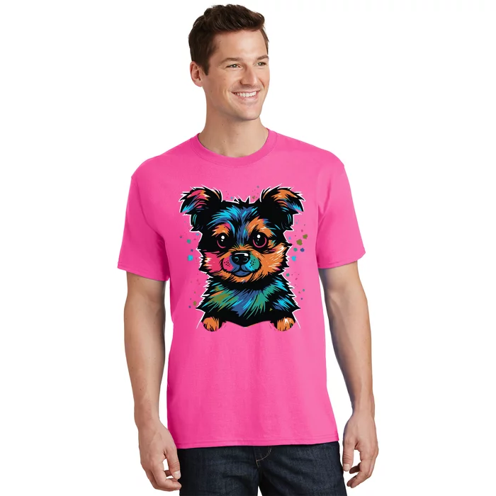 Cute Colorful Yorkshire Terrier Puppy T-Shirt