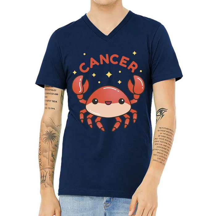 Cancer Crab Zodiac Astrology Birthday Gift V-Neck T-Shirt