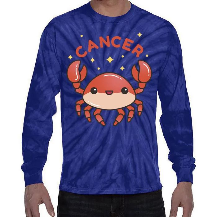 Cancer Crab Zodiac Astrology Birthday Gift Tie-Dye Long Sleeve Shirt