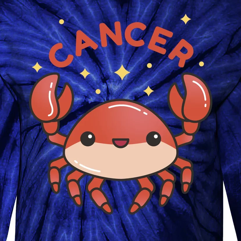 Cancer Crab Zodiac Astrology Birthday Gift Tie-Dye Long Sleeve Shirt