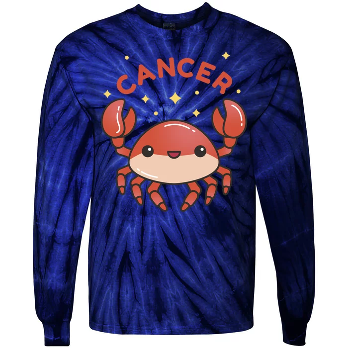 Cancer Crab Zodiac Astrology Birthday Gift Tie-Dye Long Sleeve Shirt