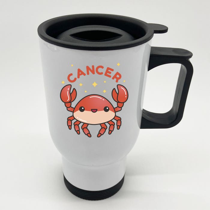 Cancer Crab Zodiac Astrology Birthday Gift Front & Back Stainless Steel Travel Mug