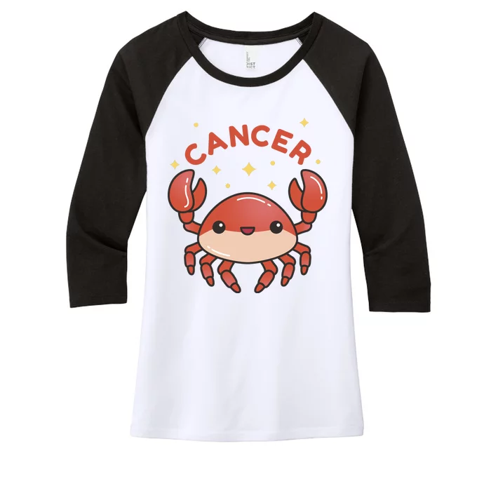 Cancer Crab Zodiac Astrology Birthday Gift Women's Tri-Blend 3/4-Sleeve Raglan Shirt