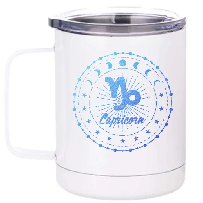 Celestial Capricorn Zodiac Symbol Great Gift Front & Back 12oz Stainless Steel Tumbler Cup