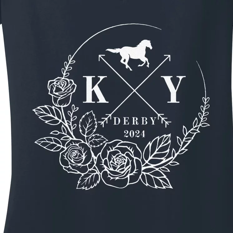 Celebrating Derby 150th Horse Racing Derby Day 2024 Party Women's V-Neck T-Shirt