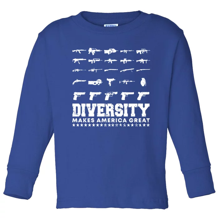 Celebrate Diversity 2nd Adt Second Patriotic Pro Gun Gift Toddler Long Sleeve Shirt