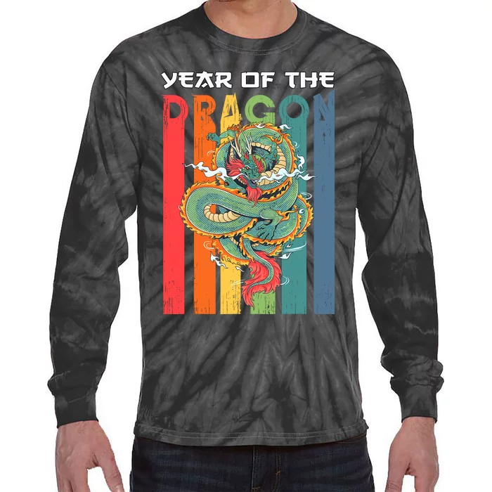 Chinese Dragon 2024 Lunar New Year A Year Of The Dragon 2024 Tie-Dye Long Sleeve Shirt