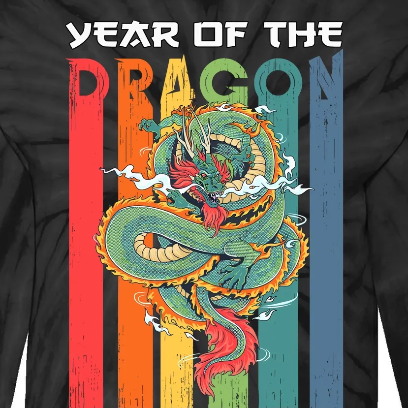 Chinese Dragon 2024 Lunar New Year A Year Of The Dragon 2024 Tie-Dye Long Sleeve Shirt