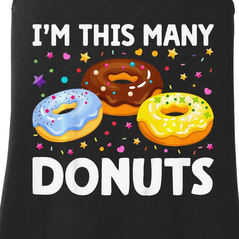 Cute Donut 3rd Birthday IM This Many Donuts 3yearold Ladies Essential Tank