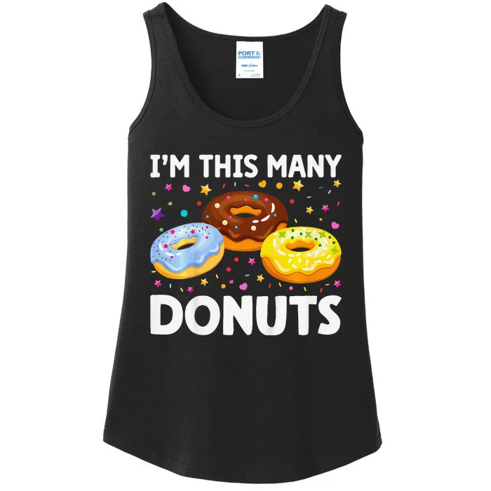 Cute Donut 3rd Birthday IM This Many Donuts 3yearold Ladies Essential Tank