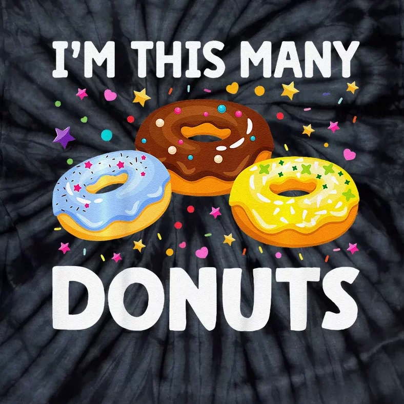 Cute Donut 3rd Birthday IM This Many Donuts 3yearold Tie-Dye T-Shirt