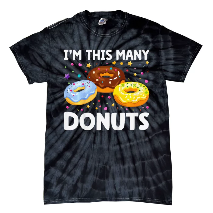 Cute Donut 3rd Birthday IM This Many Donuts 3yearold Tie-Dye T-Shirt