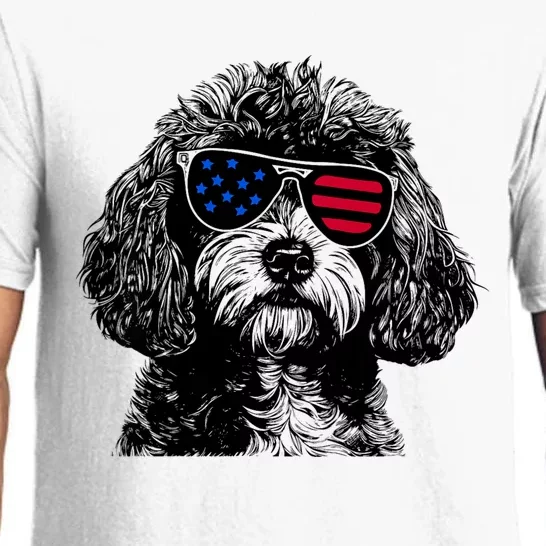 Cavapoo Dog 4th July America Usa Flag Pajama Set