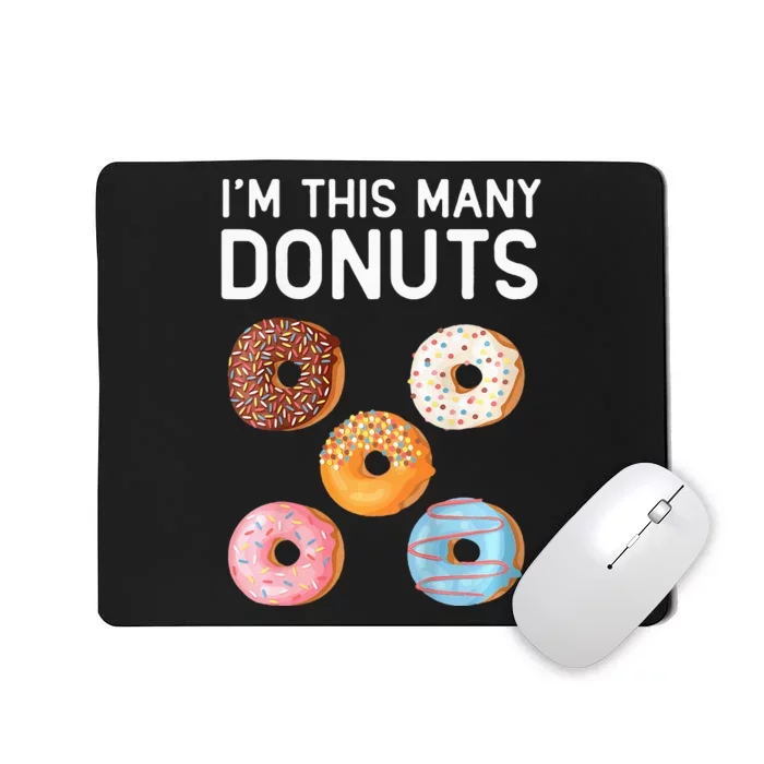 Cute Donut 5th Birthday Im This Many Donuts 5year Old Mousepad