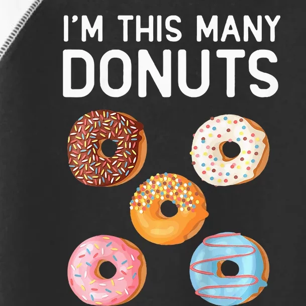 Cute Donut 5th Birthday Im This Many Donuts 5year Old Toddler Fine Jersey T-Shirt