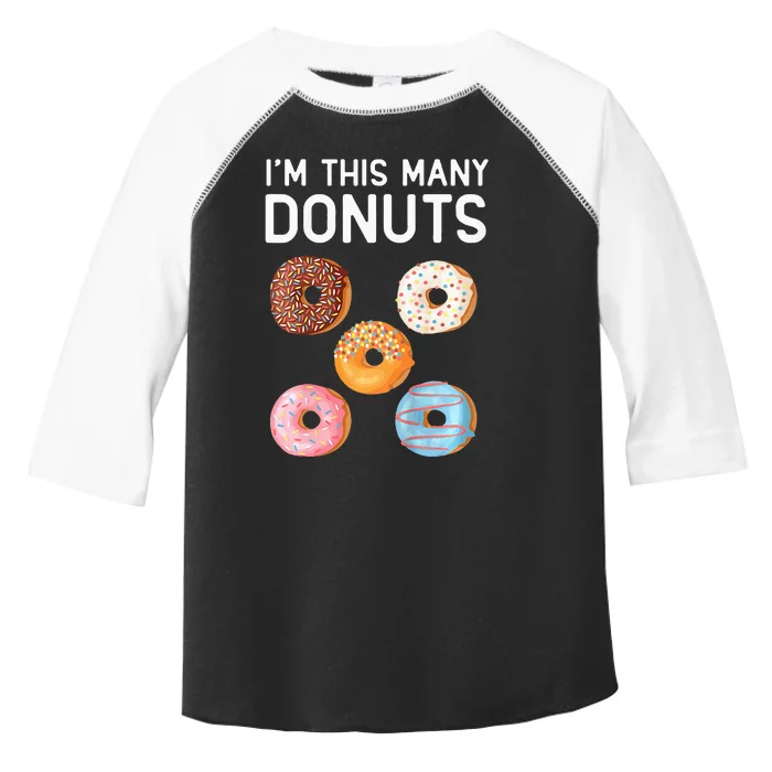 Cute Donut 5th Birthday Im This Many Donuts 5year Old Toddler Fine Jersey T-Shirt