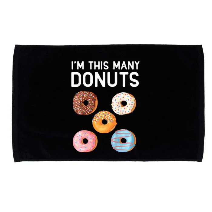 Cute Donut 5th Birthday Im This Many Donuts 5year Old Microfiber Hand Towel