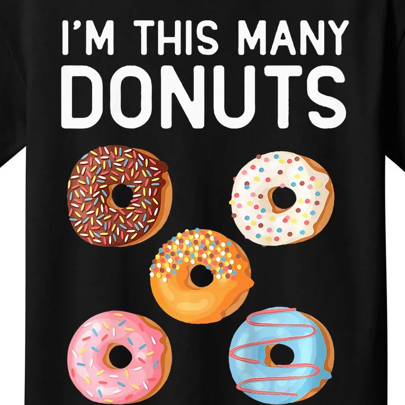 Cute Donut 5th Birthday Im This Many Donuts 5year Old Kids T-Shirt