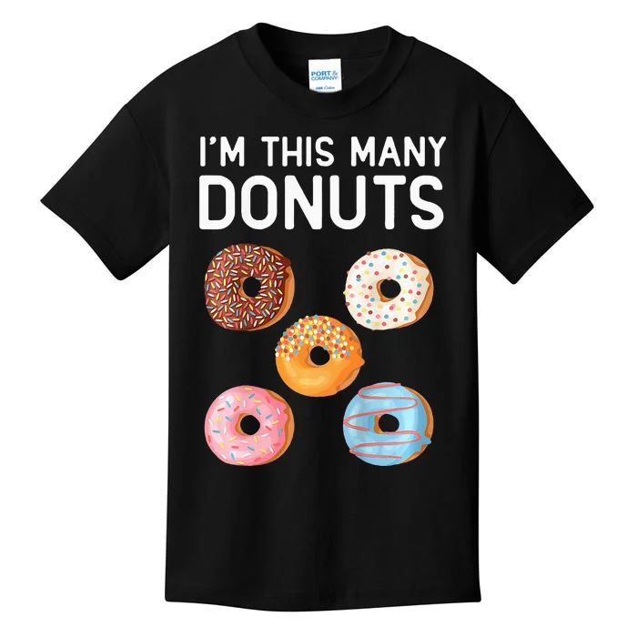 Cute Donut 5th Birthday Im This Many Donuts 5year Old Kids T-Shirt